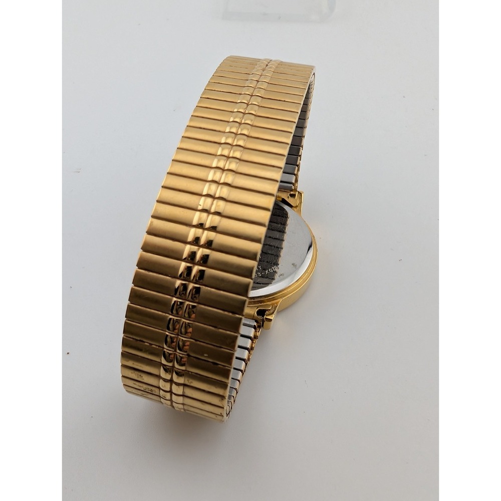 Vtg Pulsar Watch Men 35mm Case Gold Stretch Band VX33-X079 New Battery - Picture 7 of 8
